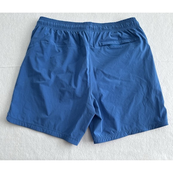 Rhône Shorts Mens Large 6 inch Blue Fletch Swim Lined Zip Pocket Vacation Beach - Picture 7 of 8